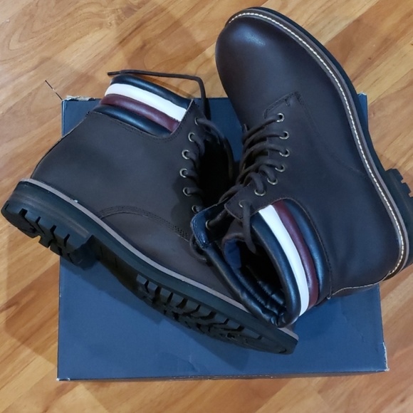 Tommy Hilfiger Brown Multi Leather Boots - Picture 4 of 6
